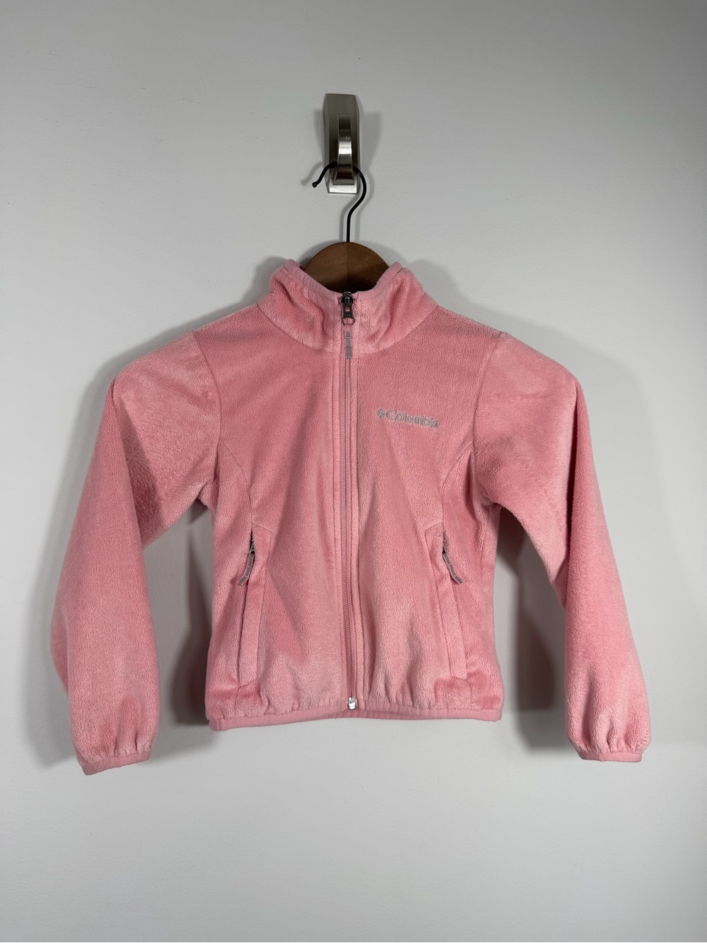 Columbia Girls XXS 4/5 Pink Full Zip Fleece Jacket Outdoor